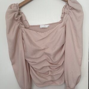 Astr Women's Blush Ruched Blouse